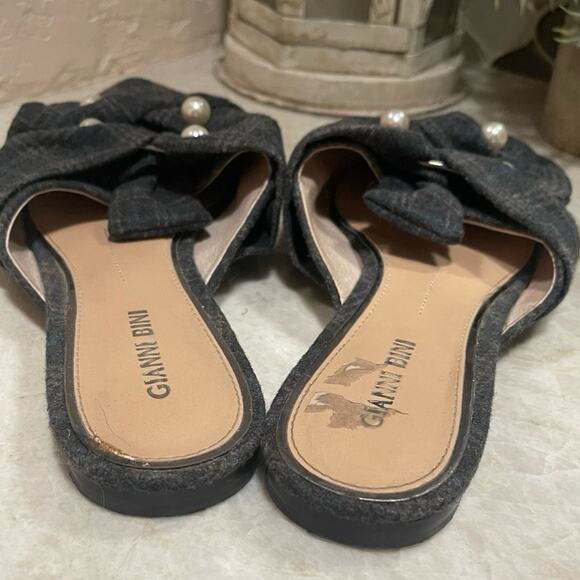 Gianni Bini pointed flat mules blue plaid sz 9-1/2 - Picture 4 of 7